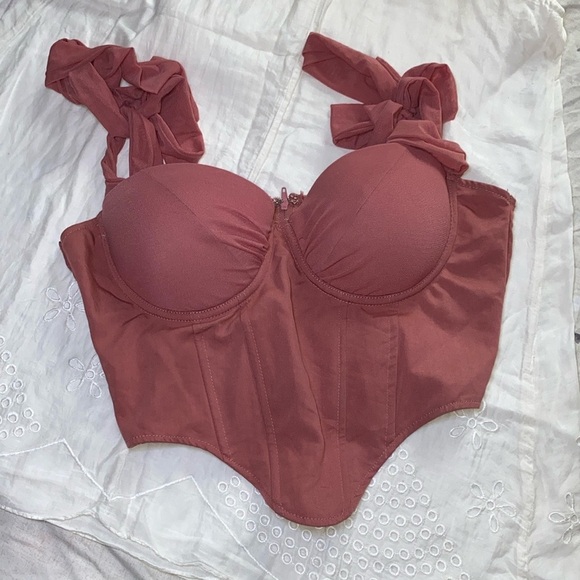 Windsor Mauve Bow Strap Bodysuit - Picture 1 of 7